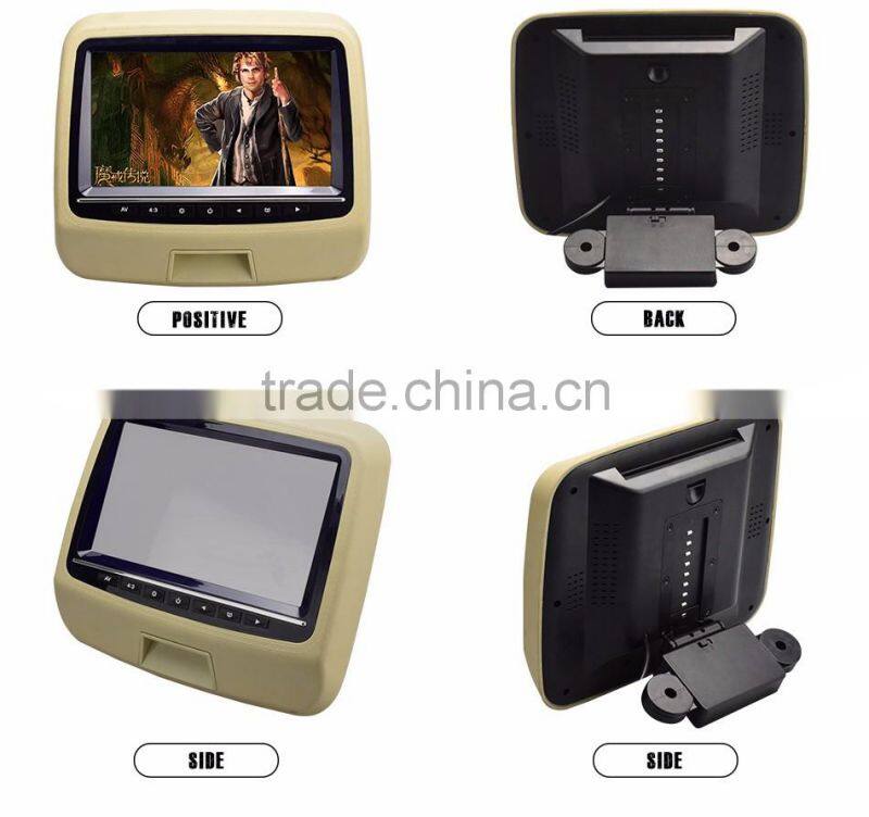 new arrival 9 inch car headrest dvd player with usb port/wireless game