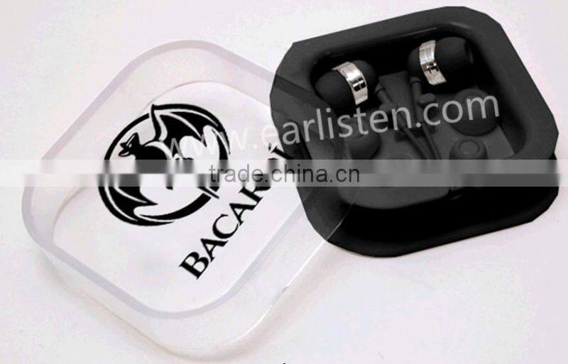 custom printed earphone in case for gift