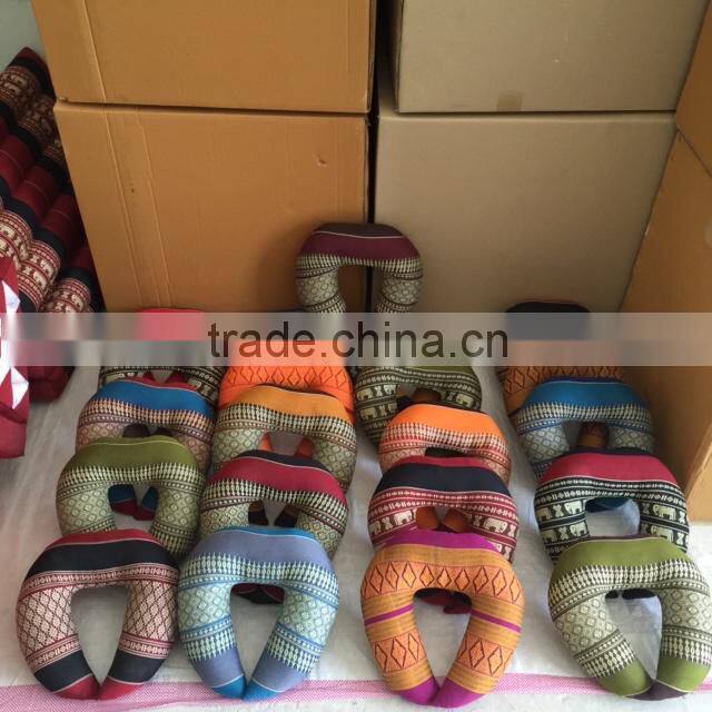 Dobbytex Travel Neck kid pillow Thai traditional Gold/Blue pattern DBTTNP1001