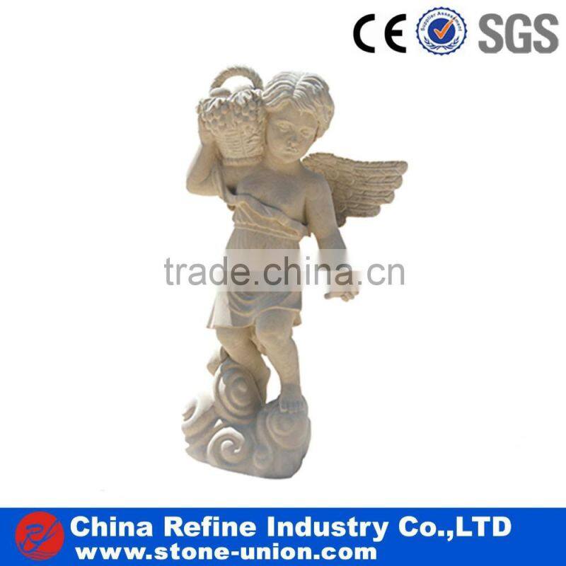Natural marble sculpture, cheap garden statues, children marble statue