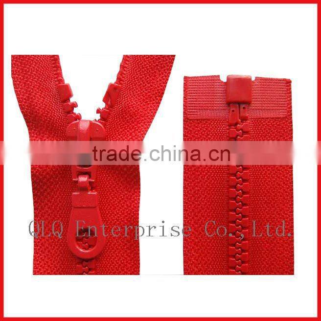 Open End Plastic Zip for Sales