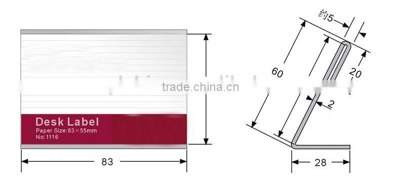 L-shaped acrylic table sign/perspex Price tag/PMMA Display card