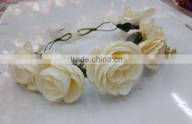Women Girls Artificial Flower Headband Tiara Crowns Garland Wedding bride for girls