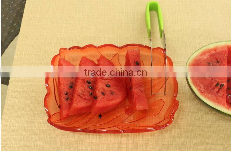 Hot sale amazon cut watermelon slicer with thick plastic handle,watermelon cutter
