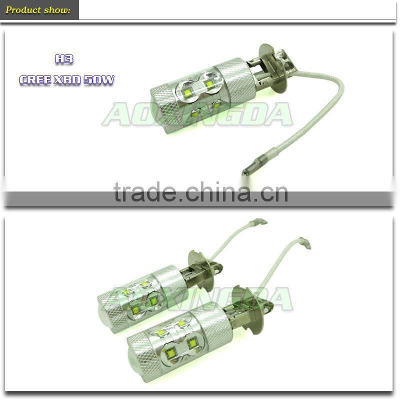 AC/DC 12v 24v 50W 680LM H3 LED fog light bulb white yellow red