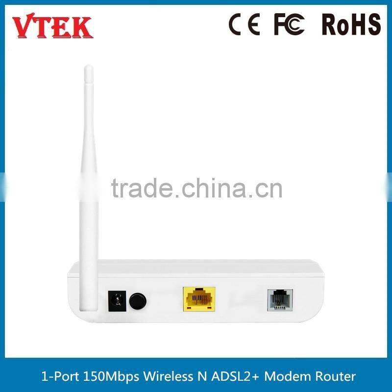 1-Port 150Mbps Wireless N ADSL2/2+ Modem Router with External Antenna