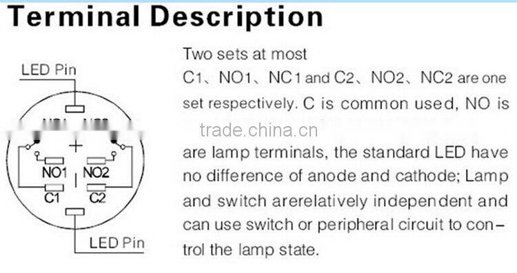 FLM19SS-F11-EP-S 19mm Stainless 24v green led metal momentary screw terminal high quality push button switches