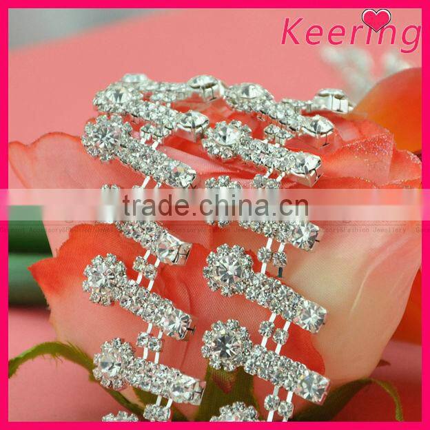 wholesale latest design hairpin shape joint dress decoration roll rhinestone cup chain WRC-228