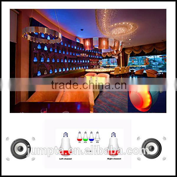 wireless two channels bluetooth RGBW color change mini stereo bluetooth speaker led light