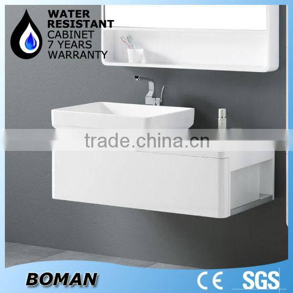 new style wall mounted bathroom cabinet with wash basin, mirror and light