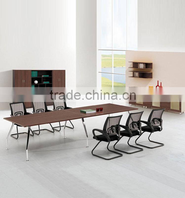 With Stainless Steel Legs Modern Design Chocolate MFC Metal Conference Table