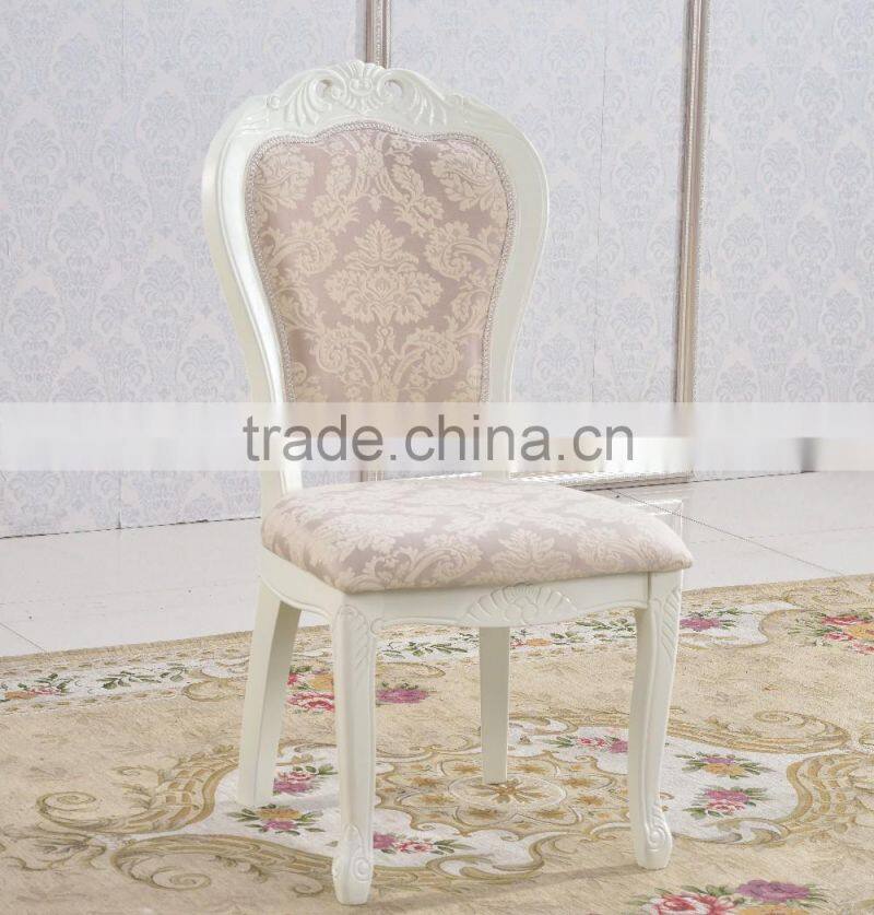 Italian antique style gold leaf baroque dining chair luxury white wedding chair