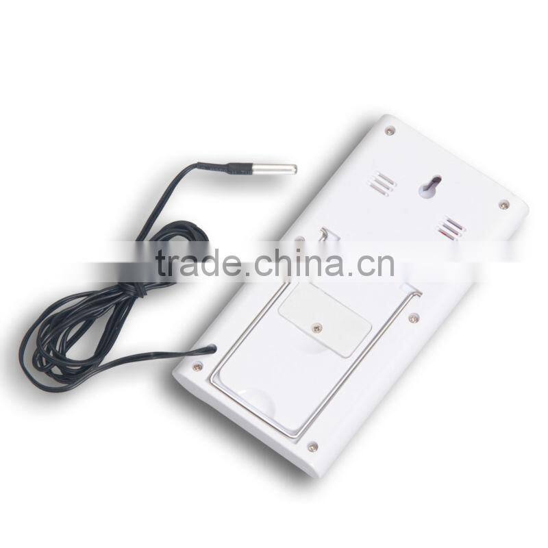 Digital Indoor Outdoor Temperature Thermometer Clock Alarm 1.4m Probe Weather Station