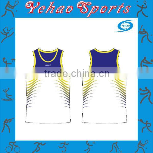 custom striped sports singlet for sale