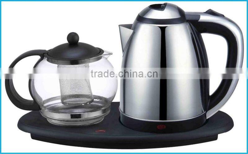 1.8L glass and stainless steel electric tea pot sets