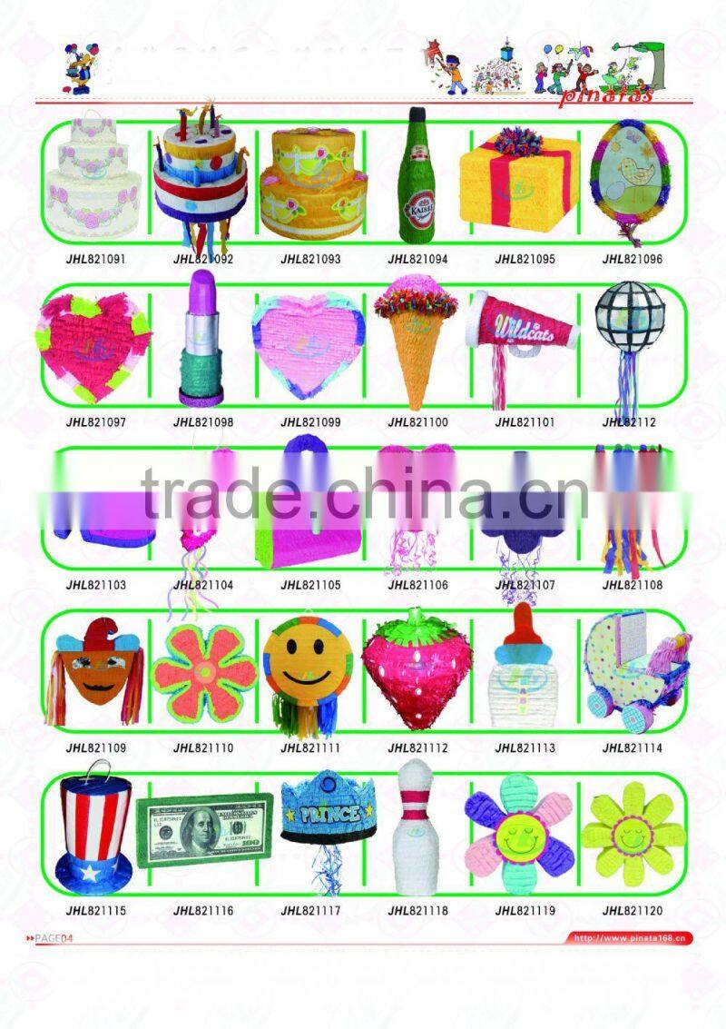 custom shape color paper party pinata