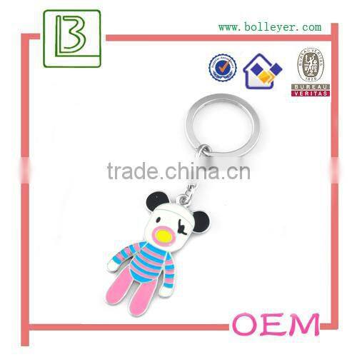 lovely Enamel striped colour stylish bear keychain