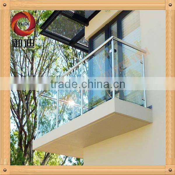 stainless steel glass balcony and stair railing
