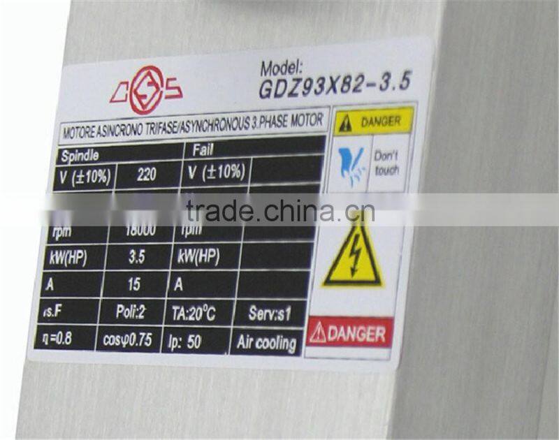 GDZ93x82-3.5(220V) Toauto 3.5kw 220v spindle motor for woodworking machine