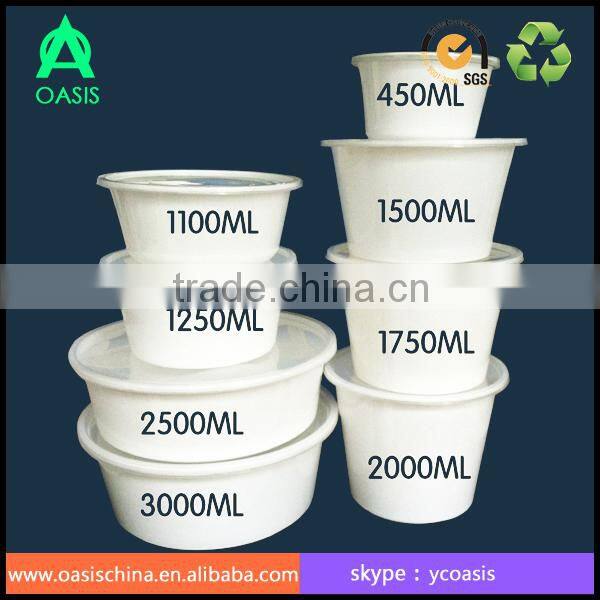 PP microwaveable round food container 750ml/ 32oz with Lid