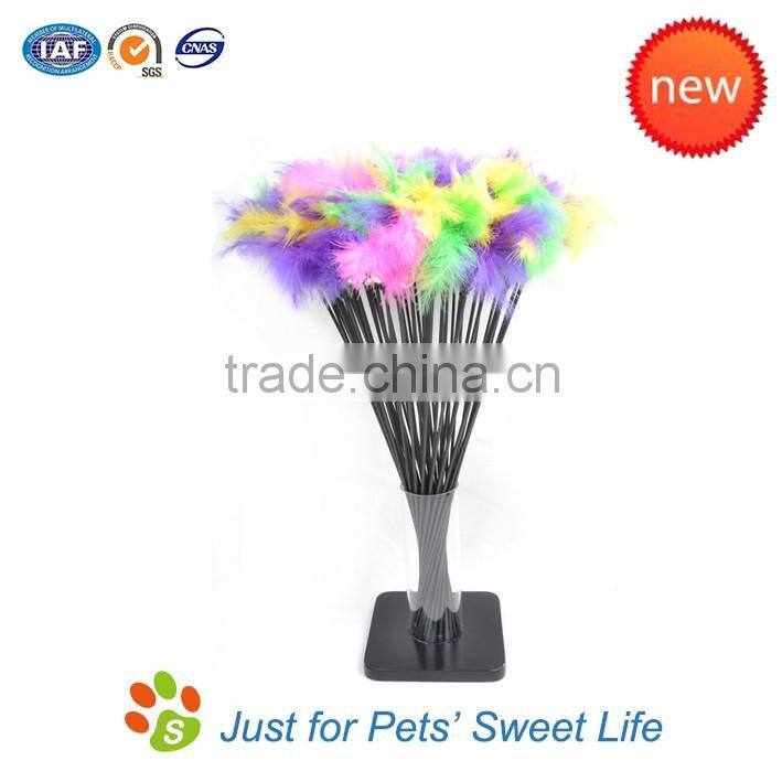 Hot Selling Interactive Colorful Feather Teaser Cat Toy Free Shipping