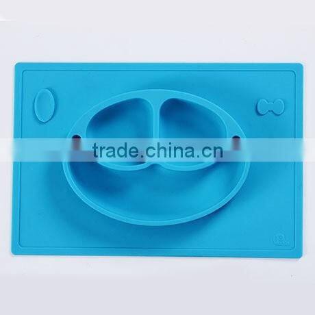 Multi-Functional BPA Free Custom Smile Design Silicone Placemat Plates for Babies and kids