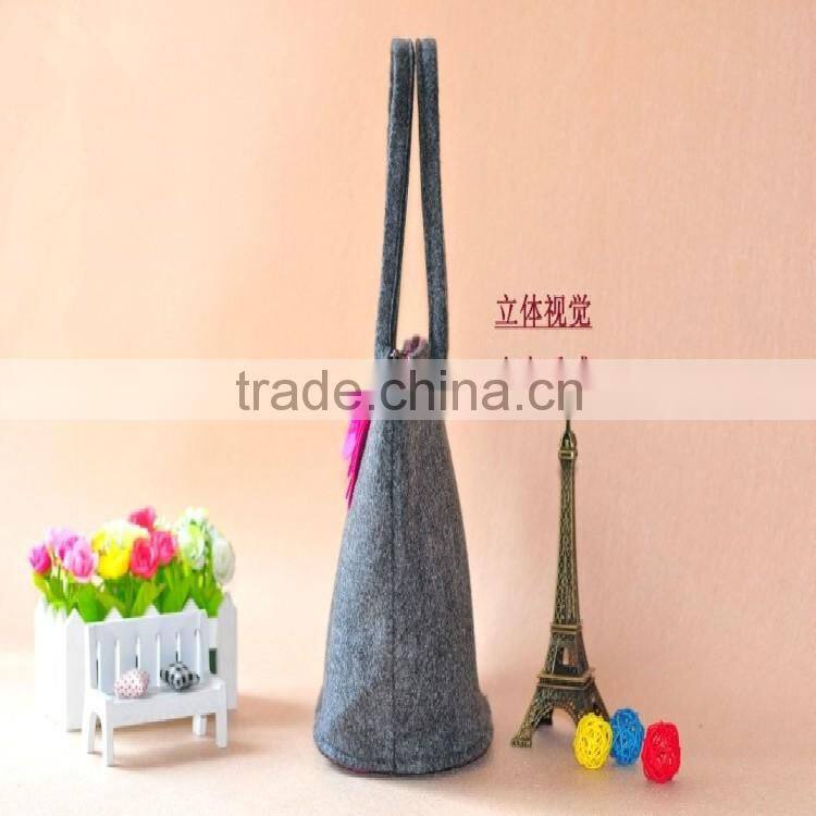 wool women tote felt bag for women casual felt handbags female shopper bag felt shoulder women bag