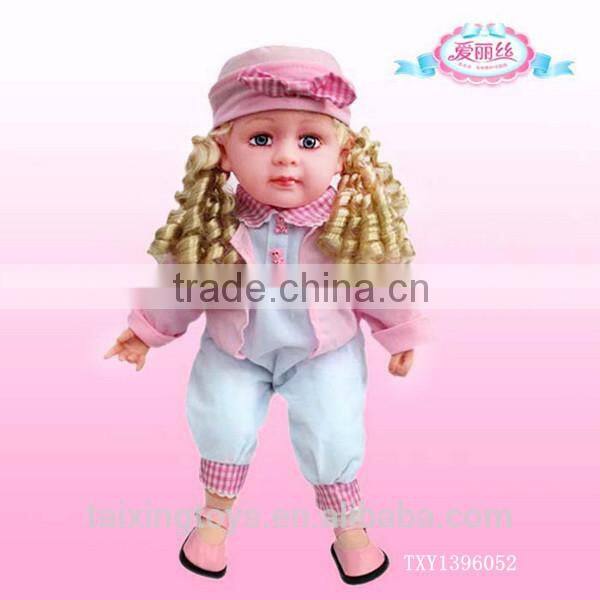 2015 HOT SELL 15 Inch Skiing flashing doll with music foot and hand can move