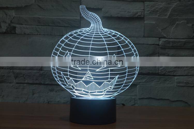 Pumpkin shape decorate in Hallowmas novelty 3D led night light lamp kids baby bedroom