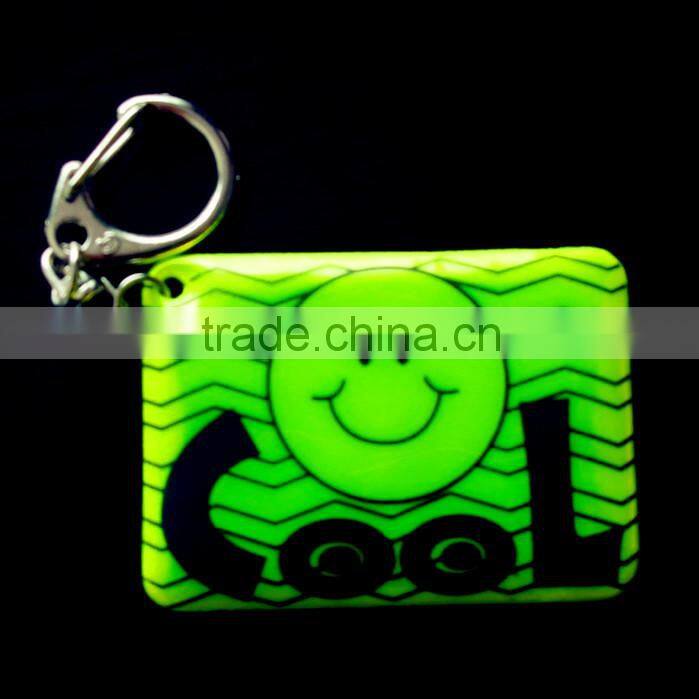 Customized Various Design promotional gifts PVC reflective keychain key chain