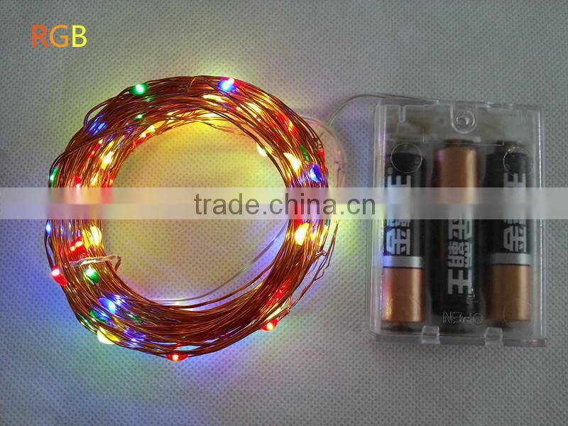 3AA Battery Operated 10M 100 leds Copper wire string lights 33FT Christmas light