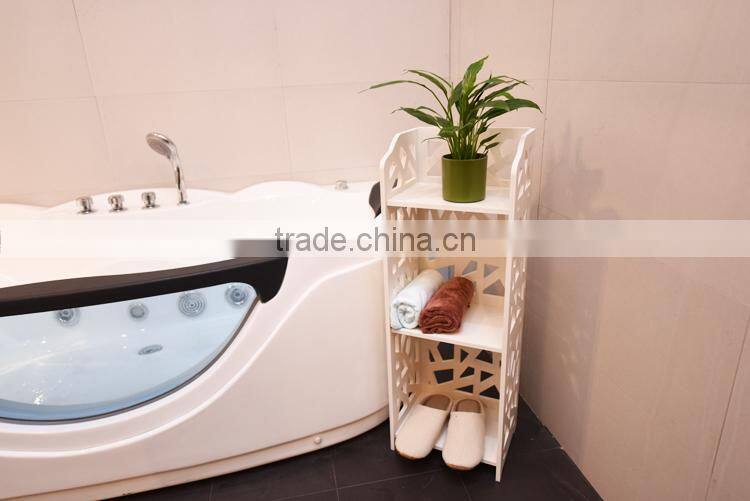 Europen style wooden bamboo storage rack for bathroom