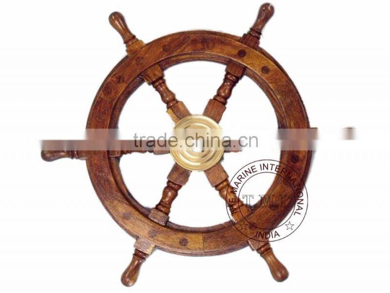 WOODEN SHIP WHEEL 12"