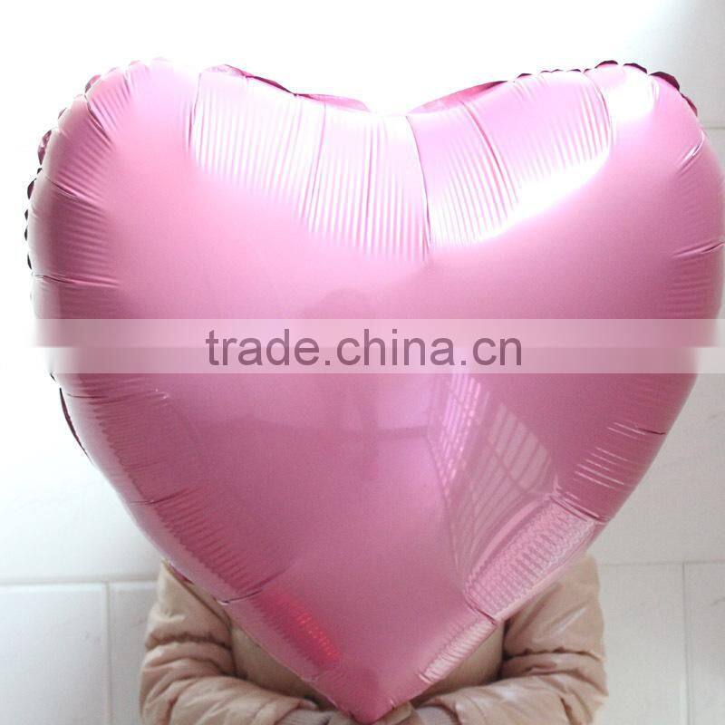 wholesale 75cm/36 inch Large size heart shaped pure color foil balloon, metallic plain foil baloon