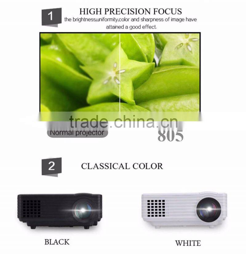 New Arrive 800 Lumens Portable Multimedia 800*480 Native Resolution 4 Inch LCD Full HD Digital LED Projector Home Theater