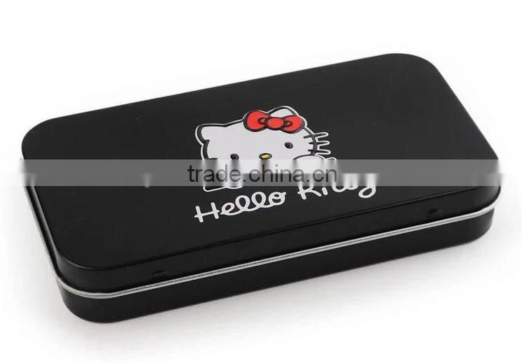 Mini 7pcs Tin box black Kitty make up bucket brushes makeup sets