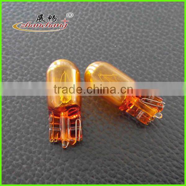 Auto lamp 12V10w T10 natural amber miniature bulbs