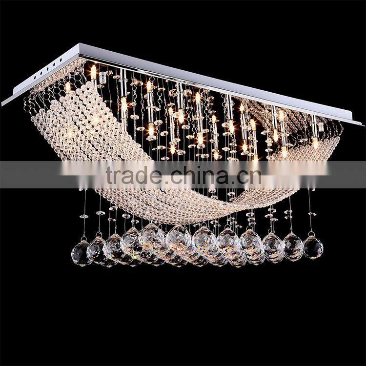 Staircase Crystal Drop LED Pendant Ball Chandelier Light for High Ceiling