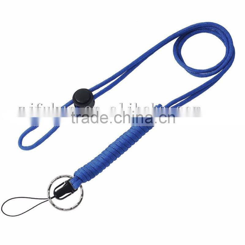 paracord survival lanyard necklace with split ring for keys,ID holders