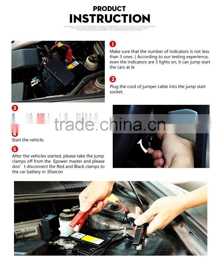 13000mAhLi-Nano Lithium Polymer jump starter for cars multi-function car jump starter