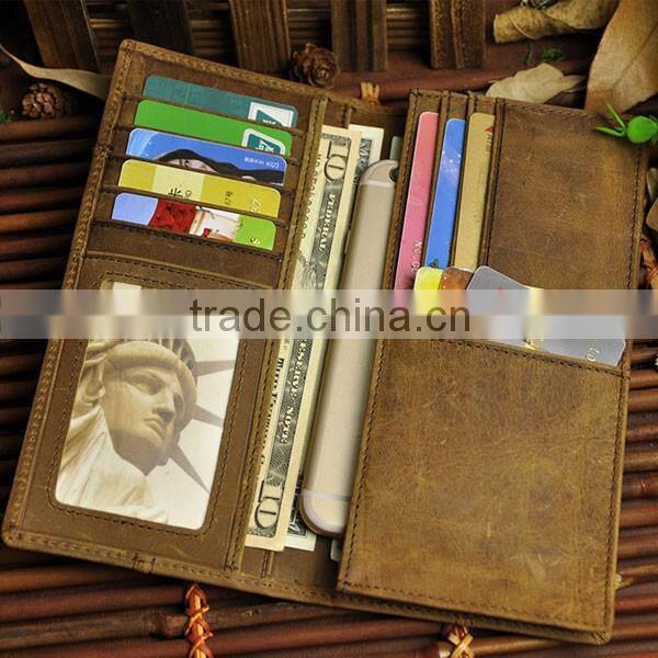 Men Genuine Leather Bifold Vintage Card Checkbook Holder Wallet Organizer Purse