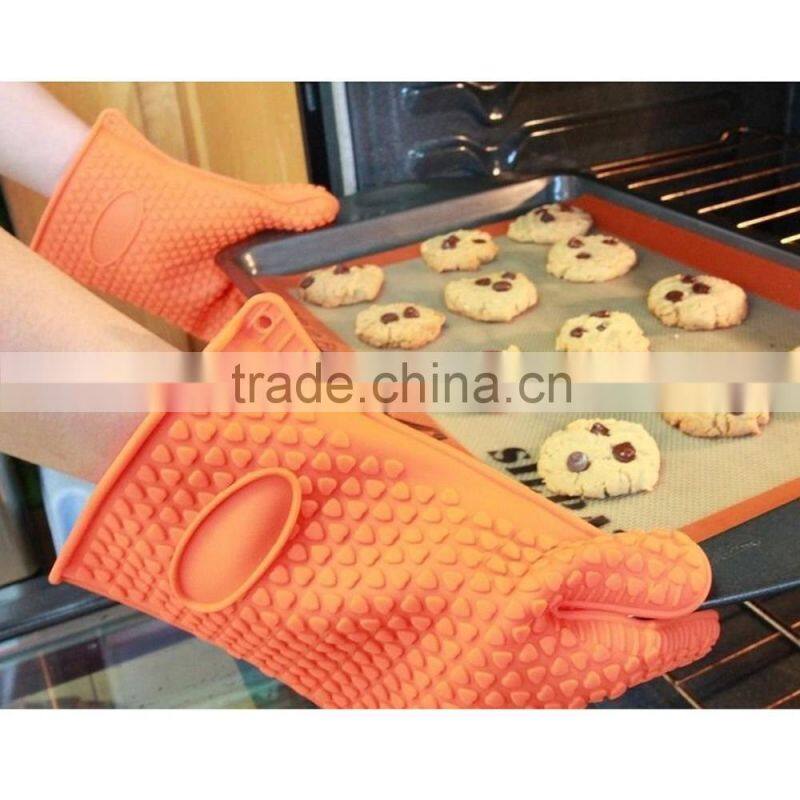 Heat Resistant Silicone Cooking Gloves for BBQ, Baking, Oven, Grilling -Heat Protection with a Flexible No