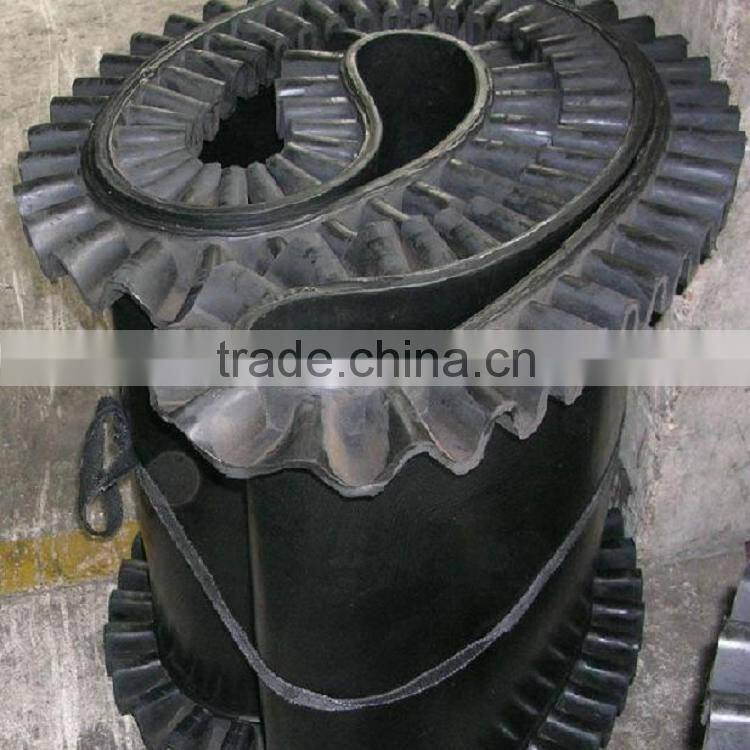 Export products polyester corrugated sidewall conveyor belt from alibaba shop