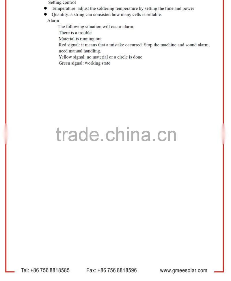 Automatic Tabbing Stringing Machine for welding solar cell into string