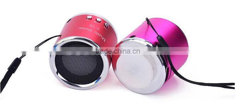 Wholesale Bulk round metal usb speaker fm radio mini speaker with micro-sd / tf card