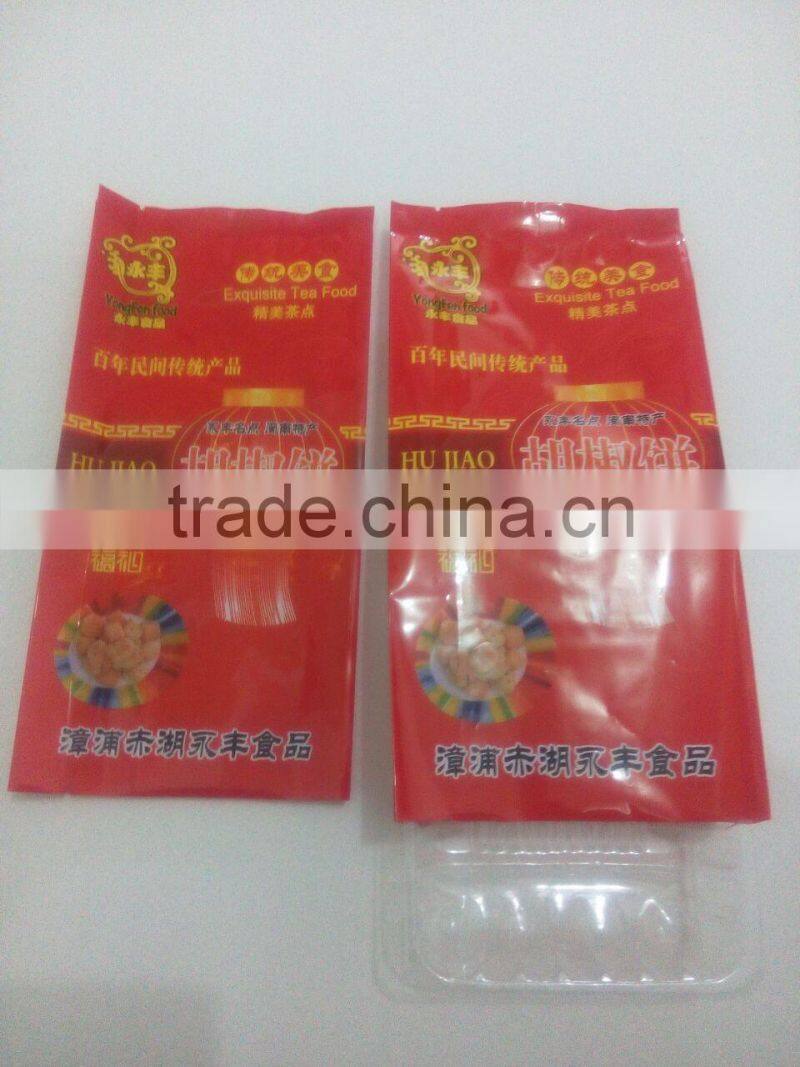 Plastic Back Center Heat Sealed Tea Food Packaging Bag With Blister Tray