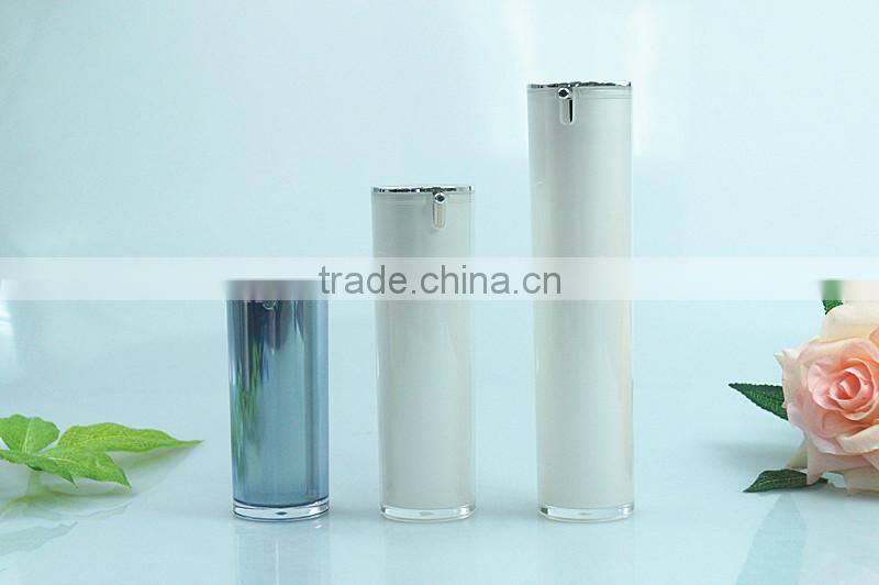 cosmetic creen printing surface handling airless white plastic bottle
