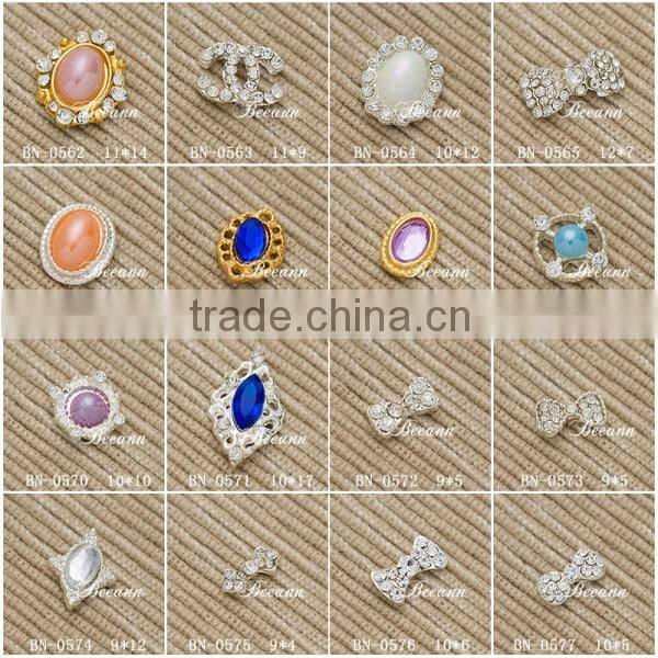 3D Nail Art Rhinestone Decorations White & Pink Colors Crown Bowknot & Love pattern