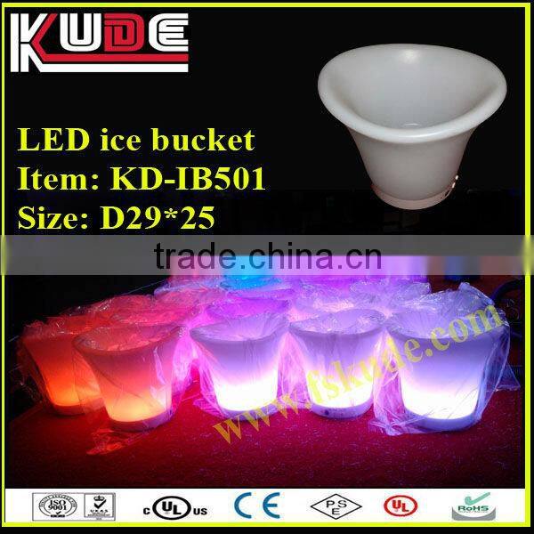 Multi-color led lighted plastic champagne wine ice cooler bucket