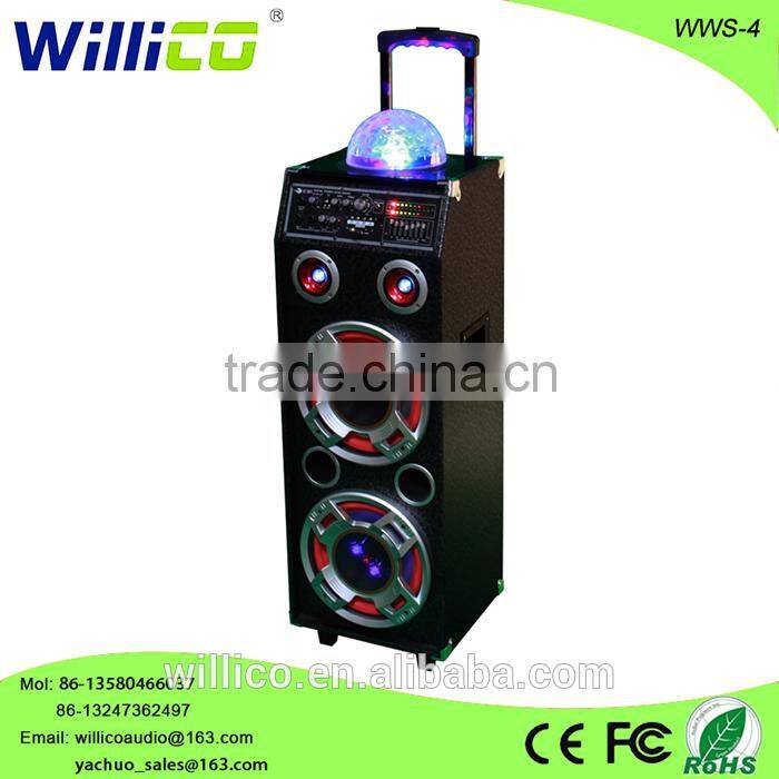 Laser light portable trolley speaker best karaoke music system with good sounds